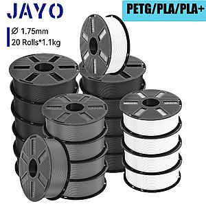 JAYO 22KG 20Rolls/1.1kg PETG 3D Printer Filament  1.75mm 1.1kg Each No Bubbles Smooth $131 + Free Shipping $131.4