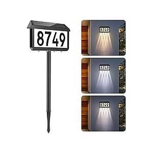 $18.99: Brightever 33'' Solar Address Signs, House Number for Outside Waterproof at Woot!