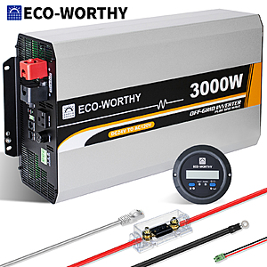 ECO-WORTHY 3000W 24DC Pure Sine Wave Solar Power Inverter $200.11 + Free Shipping