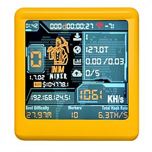 NM-TV 154 - ESP32 powered TFT Bitcoin Solo Lottery Miner 1.54 inch Smart Gift Small TV Desktop Clock 1060 KH/s Hashrate