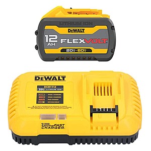 DeWalt 20V/60V MAX FLEXVOLT Lithium-Ion 12.0Ah Battery and 20V/60V MAX FLEXVOLT 12 Amp Fan Cooled Fast Charger $299