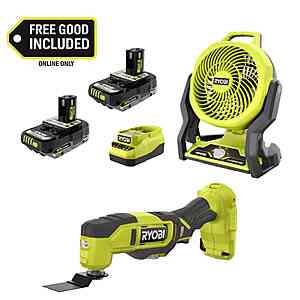 ONE+ 18V Cordless Hybrid 7.5 in. Fan Kit w/ (2) 2Ah Batteries, Charger, w/ FREE ONE+ 18V Cordless Oscillating Multi-Tool $138
