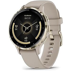 $299.99 | 41mm Garmin Venu 3S Soft Gold Stainless Steel Bezel Smart Watch at Amazon