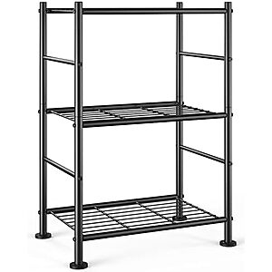 $19.99* | 3-Tier Storage Organizer Shelf (18" x 12" x 30"; Black) at Amazon