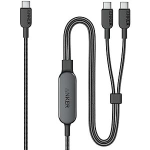 $14.99* | 4' Anker 2-in-1 USB-C to 2x USB-C 140W Max Fast Charging Cable at Amazon