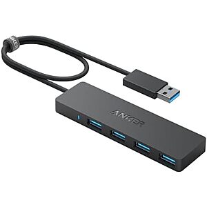 $7.99* | Anker 4-Port Ultra Slim USB 3.0 Hub w/ 2' Extended USB-A Cable (Black) at Amazon