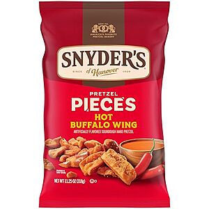 [AC] $5* | 2 × 11.25-Oz Snyder's of Hanover Pretzel Pieces (Hot Buffalo Wing) ($2.50 each) at Amazon