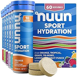 [SnS, AC] $13.84* | 60-Ct Nuun Sport Electrolyte Tablets (Mixed Flavors) at Amazon
