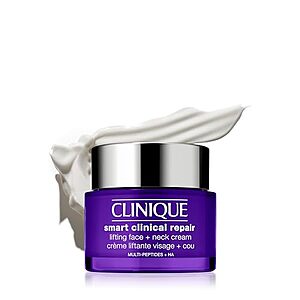 [NEW, SnS] $50.82 | Clinique Smart Clinical Repair Anti Aging Lifting Face + Neck Cream with Peptides + Hyaluronic Acid For All Skin Types at Amazon