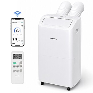Cert. Refurb: Hisense 8,000 BTU DOE Smart Portable Air Conditioner Dual Hose w/ Inverter $200 + Free S&H