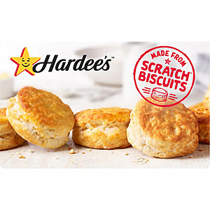 $50 Hardee's or Carl's Jr gift card, digital, $42.50, Best Buy $42.48