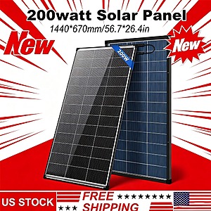 AeternaSol Bifacial 24V 200W N-Type Solar Panel 18BB A+ Premium Grade Up to 25% Efficiency IP68 $70 + Free Shipping $69.8