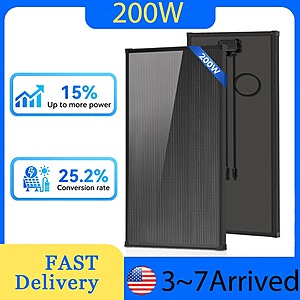 AeternaSol 12V 200W N-Type 18BB Solar Panel A+ Grade PV Panel IP68 $62 + Free Shipping $62.3