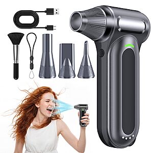FAOGO Compressed Air Duster, 170,000 RPM Electric Air Duster with Brushless Motor, 4-Speed $19.99