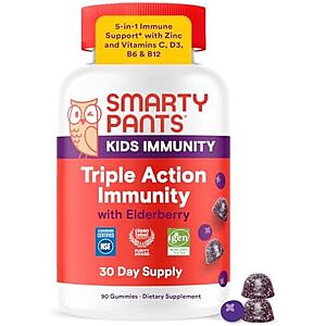 [SnS] $6.83 | 60-Count SmartyPants Kids Immunity Elderberry Gummies at Amazon