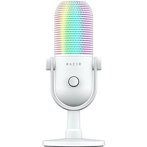 [NEW, AC] $37 | Razer Seiren V3 Chroma RGB, Stream & Game Reactive, USB Microphone, White at Amazon