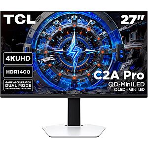TCL 27” C2A Pro Series QD-Mini LED 4K UHD HDR Gaming Monitor (27C2A Pro, 2026 Model) $799.99