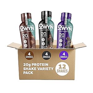 [SnS, AC] $21.83* | 12-Pack 12-Oz OWYN Only What You Need 20g Protein Shake Variety Pack at Amazon