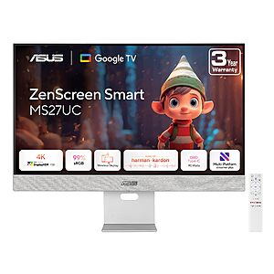 ASUS ZenScreen MS27UC 27 Inch 4K USB-C 90W Google TV, Smart Monitor $249