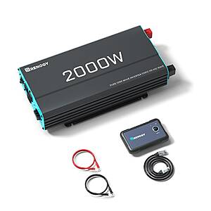 Renogy 2000W 12V Pure Sine Wave Power Inverter 120V AC Output for Home RV Solar $149 + Free Shipping