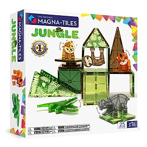 MAGNA-TILES Jungle Animals 25-Piece Magnetic Construction Set, The ORIGINAL Magnetic Building Brand $21.36