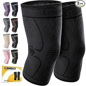 CAMBIVO 2-Pack Knee Braces (1, Pair Black) $8 + FS w/ Prime or orders $35+