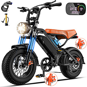 16" Terrosor GT600 1200W All-terrain Electric Dirt Bike (48V, 18Ah, 28MPH, 5-Speed) $375.62 + Free Shipping