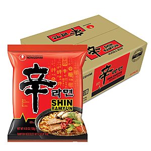 Nongshim Shin Ramyun Noodles, Spicy Korean Signature Instant Ramyun, Rich Beef Flavored Broth, Microwaveable 4.23 oz (Pack of 20)~$17.75 With S&S @ Amazon