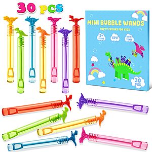 Amazon – Genuvi 30-Pack Dinosaur Mini Bubble Wands $4.39 w/ Code + Deal