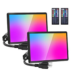 Amazon – Olafus 30W RGB Outdoor LED Flood Lights 2-Pack $17.99 w/ Code + Deal $26.58