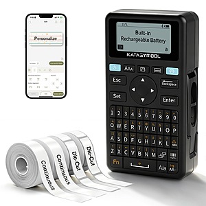 SUPVAN E11 Keyboard & Bluetooth Label Maker Machine with 4 Tapes $18 + Free Shipping