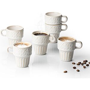 6-Count Lyeoboh Stackable Ceramic Espresso Mugs (Beige) $8.07 & More + Free Shipping w/ Prime or on $35+