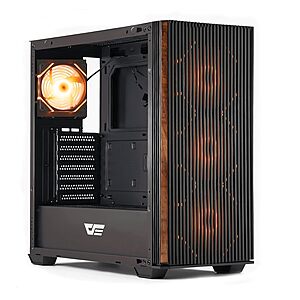 darkFlash DS900WS Mid-Tower ATX PC Case w/ Walnut Wood Accents & 4 x RGB Fans (White) $48.99 + Free Shipping