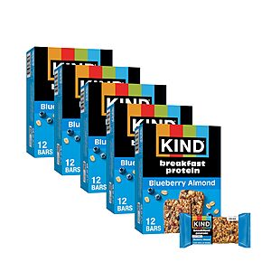 KIND Breakfast Protein Bars, Blueberry Almond, 8g Protein, 30 ct Bulk Snack for $12.98