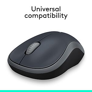 Logitech M185 Compact Ambidextrous 2.4 GHz Wireless Mouse - Swift Grey $12.99