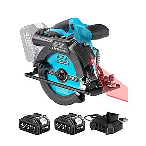 [Prime] 6-1/2" Seesii 5200 RPM Cordless Circular Saw w/ Laser, 2x 4.0Ah Batteries, Charger & Storage Bag $58.49 + Free Shipping