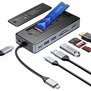 ORICO 8-in-1 USB-C Hub w/ M.2 NVMe/SATA SSD Enclosure $31.91 + Free Shipping w/ Prime or on $35+