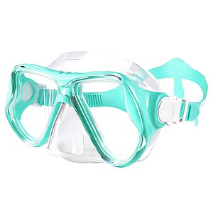 Keary Adult Swim Goggles w/ Nose Cover & 180° Clear View Single Lens (Green) $4.99 + Free Shipping w/ Prime or on $35+