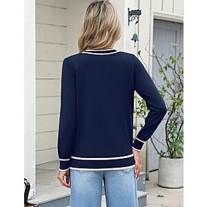 Women's Long Sleeve V Neck Sweaters $11 + Free shipping w/ Prime or on orders $35+