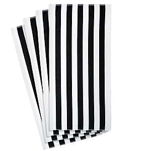 Mainstays Cabana Stripe Beach Towels, 4 Pack, 58 in x 28 in, Black $14.97
