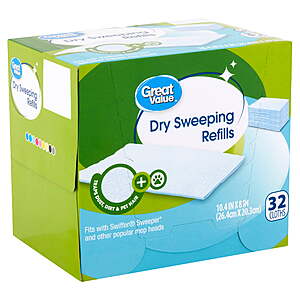 Great Value Dry Sweeping Cloth Refills, 32 Count $6.38