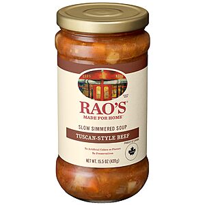 Rao’s Made For Home Tuscan-Style Beef Soup, 15.5 oz~$3.19 After Coupon & S&S @ Amazon