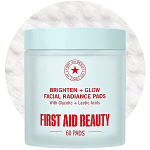 First Aid Beauty Brighten + Glow Facial Radiance Pads, Dual-Sided AHA Exfoliating Pads with Glycolic + Lactic Acids $29.24