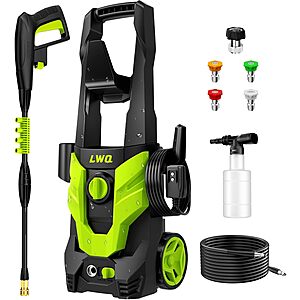 Pressure Washer, Portable Power Washer, 4 Quick Connect Nozzles, High Pressure Cleaning Machine for Car Fence Driveway Patio Washing and More(Light Green) $119.99