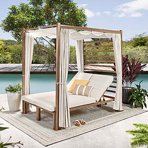 Better Homes & Gardens Marlow Pergola Outdoor Living Privacy Shade Features - 1 Retractable Pergola Shade and Curtains, Creme, $197, FS, Walmart