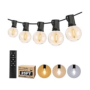 Bosceos 25FT G40 String Lights (Woot!) $22