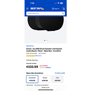 sonos era 300 open box $333.99