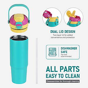 $12.88 FS Walmart+ or PU where avail. Ozark Trail 30oz Vacuum-Insulated Stainless Steel Dual Lid Insulated Tumbler, Double Wall Vacuum Insulated Travel Tumbler with Sip & Chug Lid,