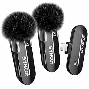 $7.98: SYNCO Wireless Lavalier Microphone 48kHz/24-bit for iPhone 14/13/12/11/X Lightning iOS at Amazon