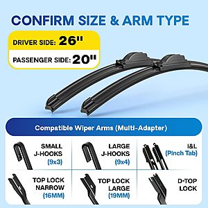 2-Pack 5 PLUS All-Season Windshield Wiper Blades (Select Sizes) $9.02 w/ S&S + Free Shipping w/ Prime or on $35+